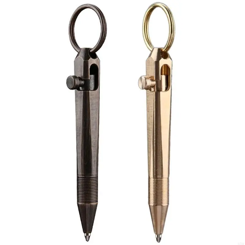Quick Drying 0.5mm Journal Pen Straight Liquid Gel Pen Brass Writing Pen