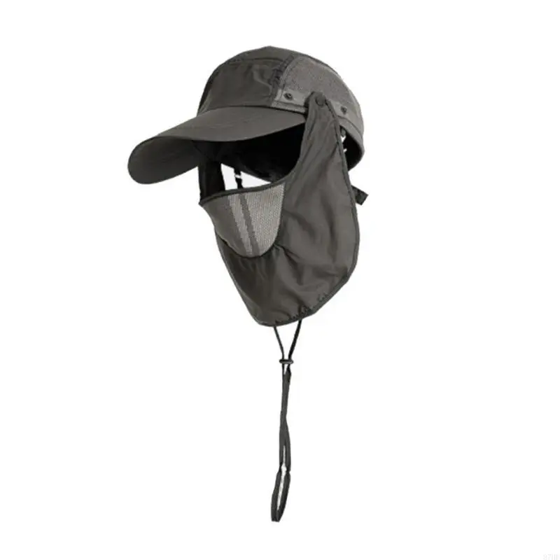 Fishing Hat Wide Brim Sun Protections Hat with Detachable Face Cover Neck Flap