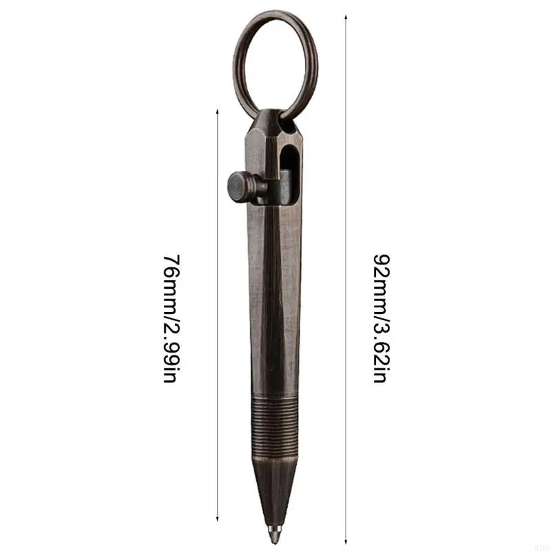Quick Drying 0.5mm Journal Pen Straight Liquid Gel Pen Brass Writing Pen