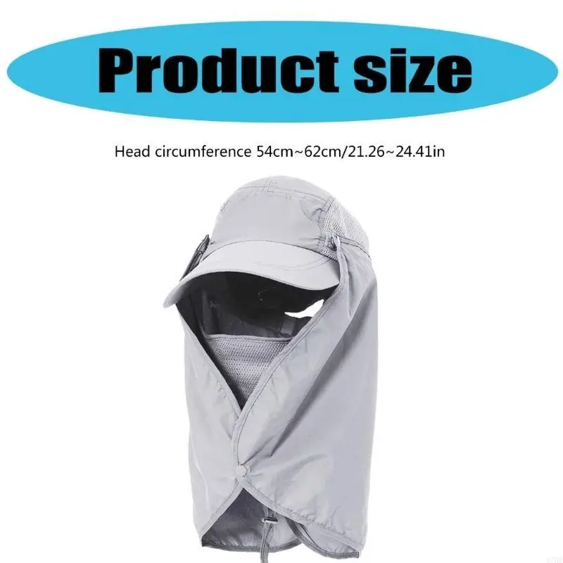 Fishing Hat Wide Brim Sun Protections Hat with Detachable Face Cover Neck Flap