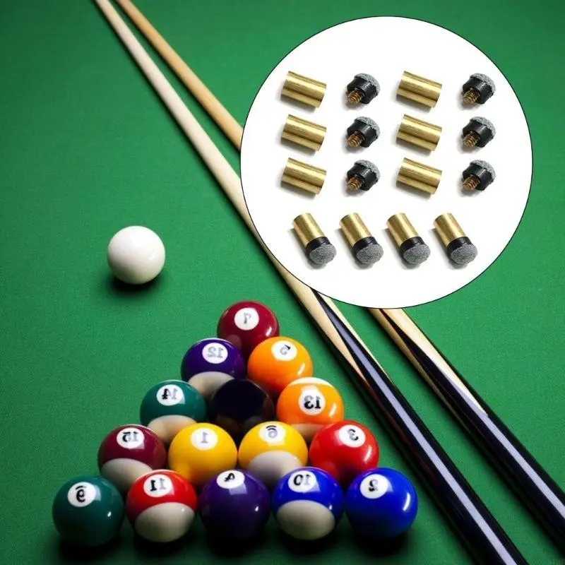 10Pcs Cue Tips with Cue Ferrules Billiard Cue Pool Tip Replacement