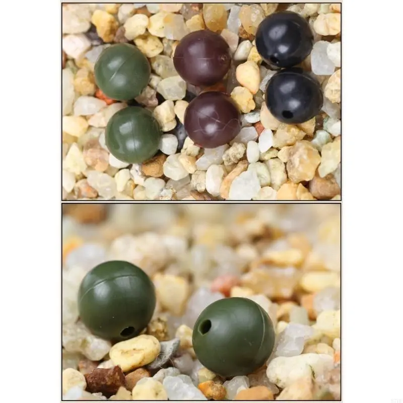 100Pcs Fishing Baits Eggs Rig Beads Tackle Lures Accessory Fishing Shock Beads Soft Plastic Round Fishing Shock Beads