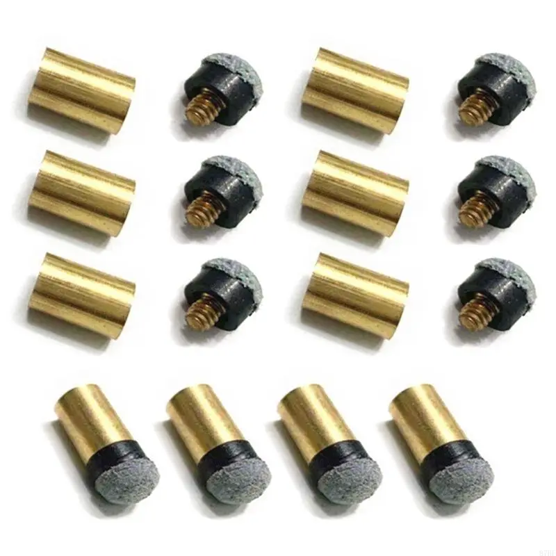 10Pcs Cue Tips with Cue Ferrules Billiard Cue Pool Tip Replacement