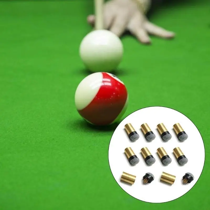 10Pcs Cue Tips with Cue Ferrules Billiard Cue Pool Tip Replacement