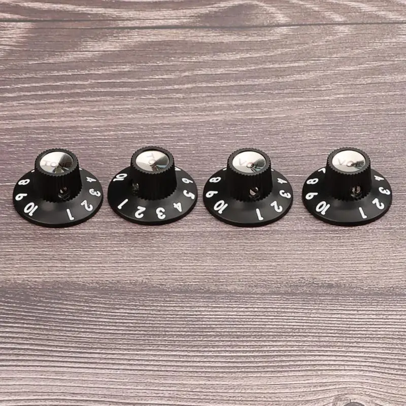4pcs Plastic Volumes Tone Knobs Speed Control Knobs Electric Guitar Accessory