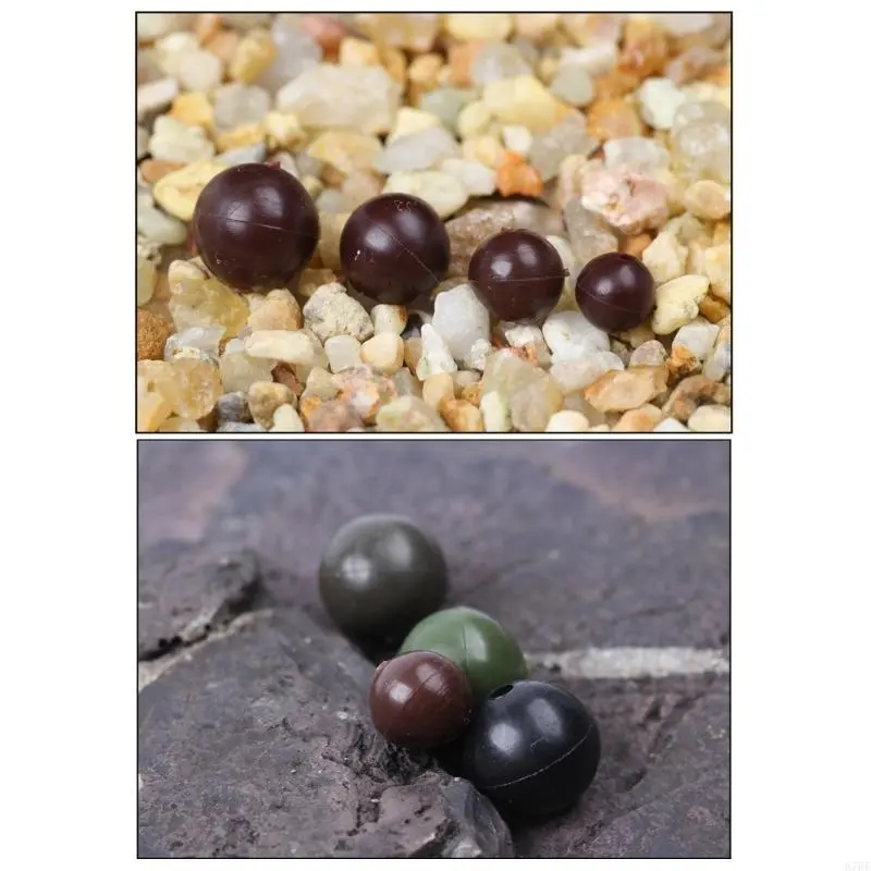 100Pcs Fishing Baits Eggs Rig Beads Tackle Lures Accessory Fishing Shock Beads Soft Plastic Round Fishing Shock Beads