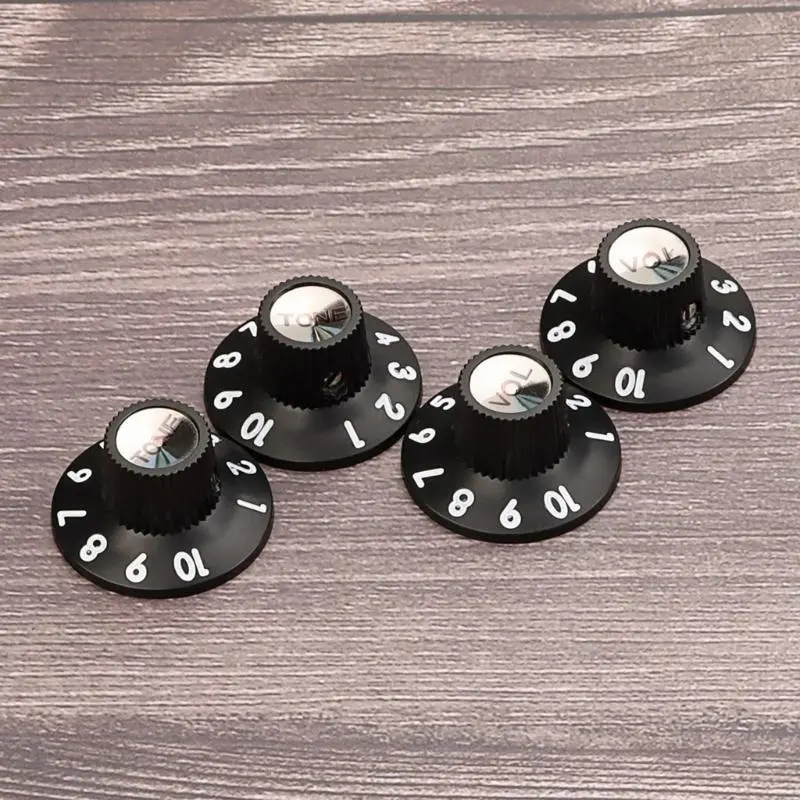 4pcs Plastic Volumes Tone Knobs Speed Control Knobs Electric Guitar Accessory