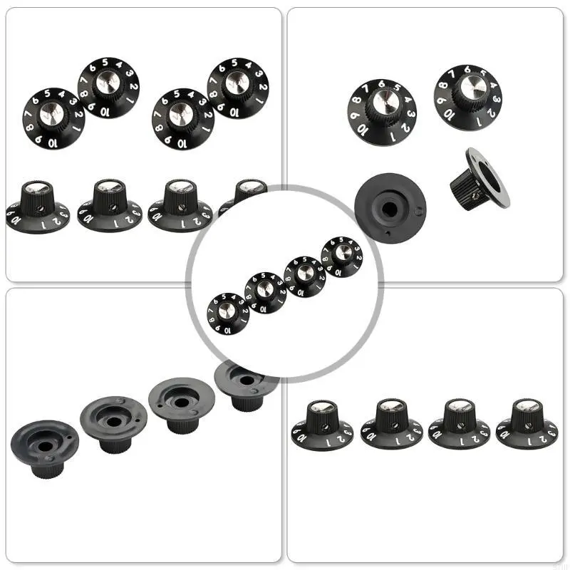 4pcs Plastic Volumes Tone Knobs Speed Control Knobs Electric Guitar Accessory