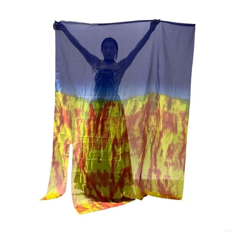 Flag for Dance Practice Performances, Praise Dance Flag, Divine Flag Rectangular Worship Flag with Scalable Rod