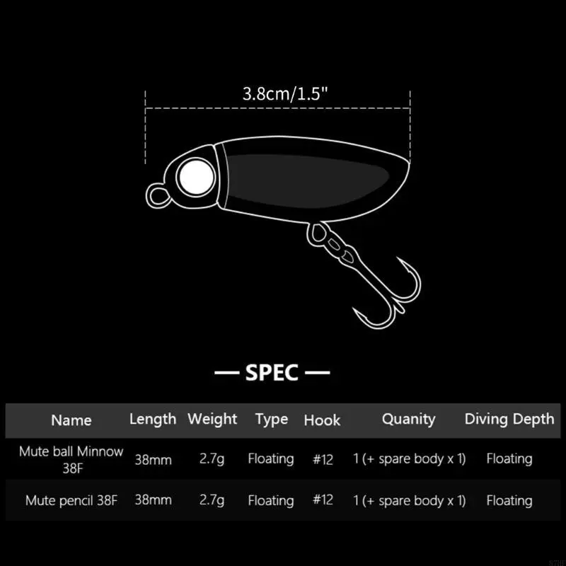 Crankbait Fishing Lures, 38mm 1.5Inch Bionic Fishing Lures, Fishing Hard Baits