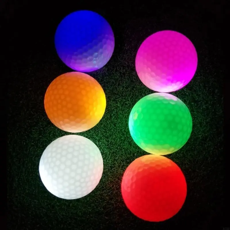 Glow Golf Balls Water Resistant Glow Golf Balls 4Pcs Light Up Golf Balls LED Light Glow Balls 3-Layer Design