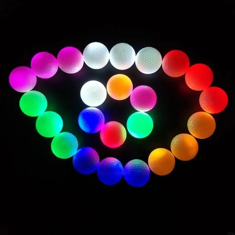 Glow Golf Balls Water Resistant Glow Golf Balls 4Pcs Light Up Golf Balls LED Light Glow Balls 3-Layer Design