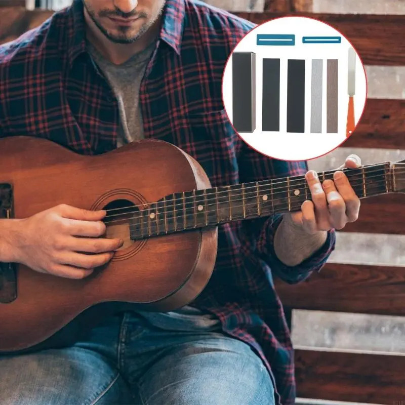 Aluminum Alloy Fret Leveling Tool Featuring Replaceable Grit Sandpaper Guitar Fretwork Tool for Guitar Bass Maintenance