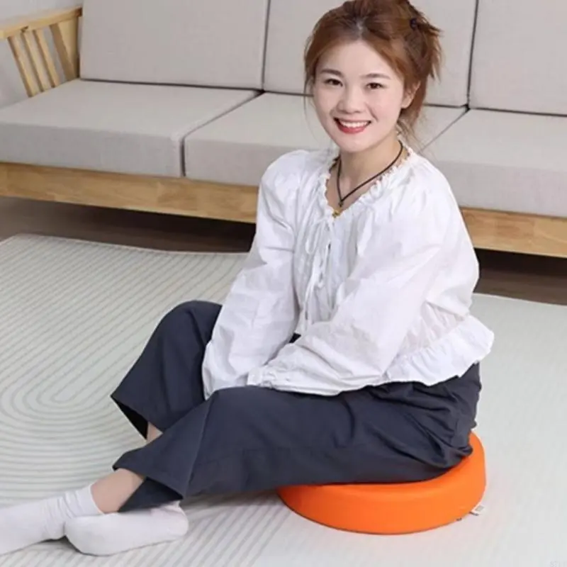 Thicken Upholstered Cushion Round Cushion with Handle Thicken Floor Cushion