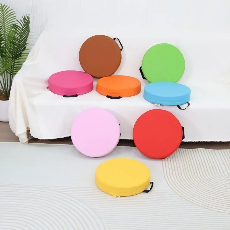Thicken Upholstered Cushion Round Cushion with Handle Thicken Floor Cushion