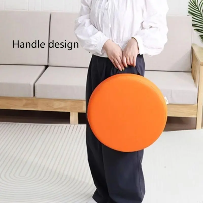 Thicken Upholstered Cushion Round Cushion with Handle Thicken Floor Cushion