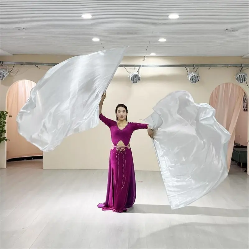 2Pcs Semicircle Worship Angel Wing Flag Praise Dance Flags with Scalable Rods