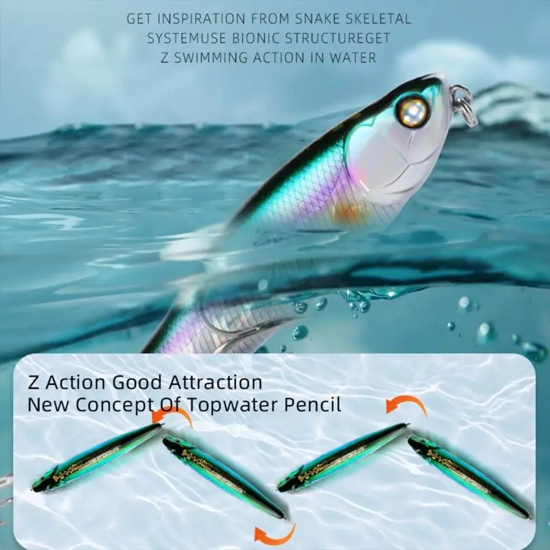 Walking The Dog Artificial Baits Topwater Pencil Popper Fishing Lures Hard Baits for Trout Fishing Tackle Accessories