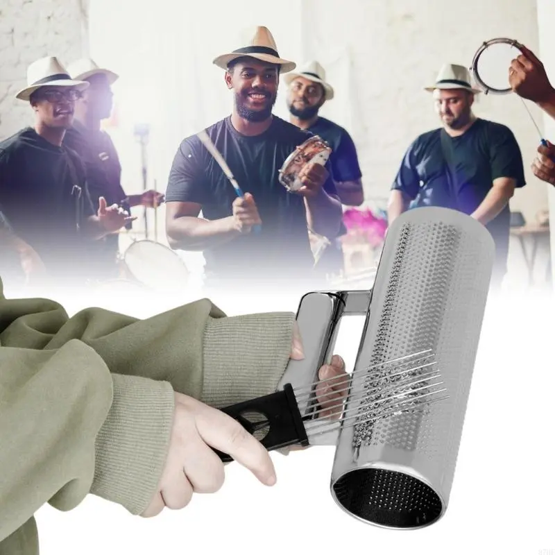 Guiro Shaker, Metal Guiro Musical Percussion Instrument with Scraper Professional Band Accompaniment Guiro Training Tool