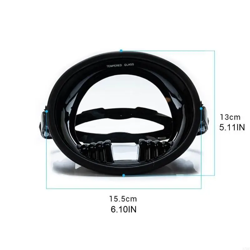Retro Panoramic Full Wide View Tempered Glass Len Snorkel Diving Mask