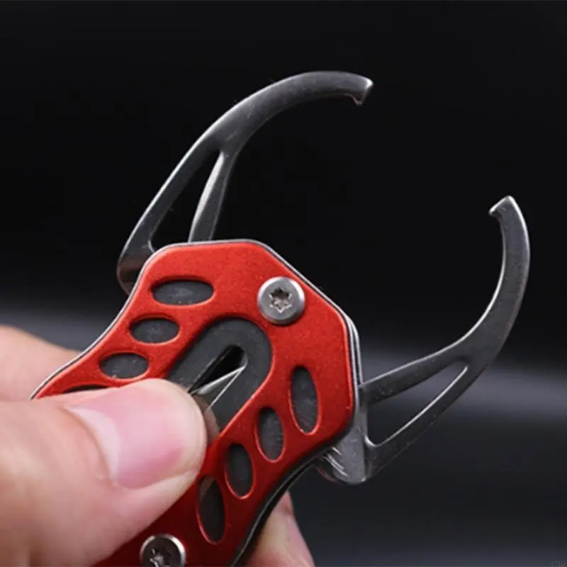 Fishing Pliers Fish Holder Gripper Tool with Coiled Lanyard Fish Lip Gripper Grabber Fishing Accessories for Saltwater