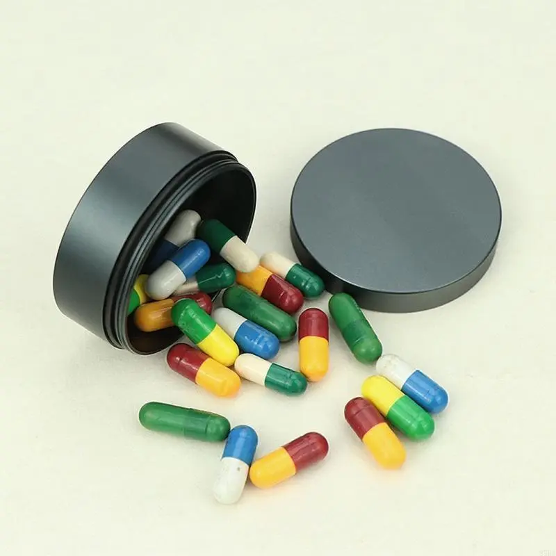 Aluminum Alloy Sealing Bottle Waterproof Round for Pill Box Portable Bo