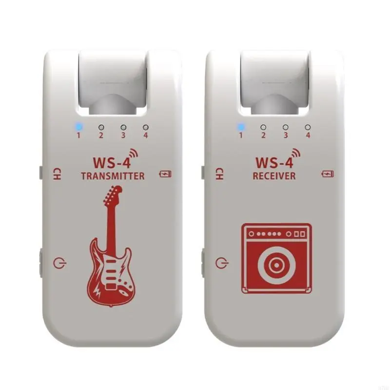 2.4GHz Wireless Guitar System Transmitters Receiver 8 Channels Transmission