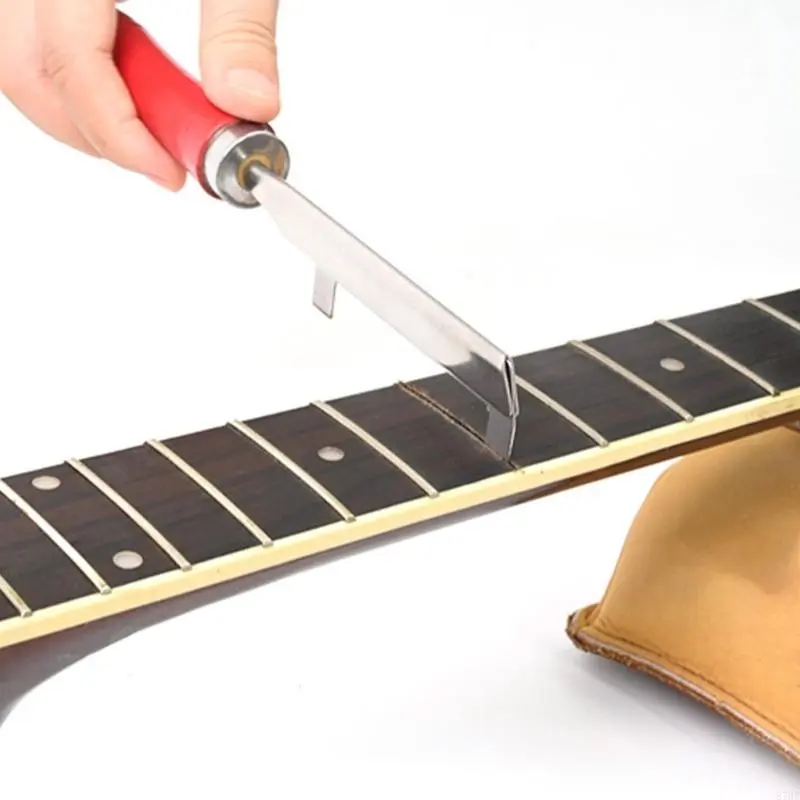 Double Action Fret Slot Cleaning Tool with Precisions Stainless Steel Teeth Fretboard Repair for Guitar Bass Maintenance