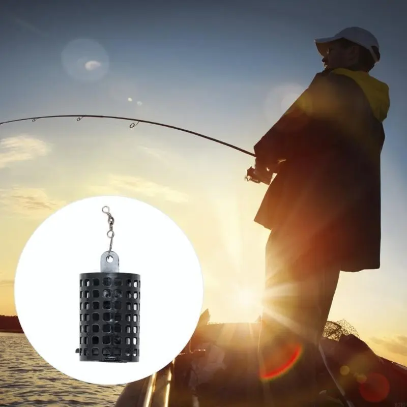 10Pcs Basket Trap Lure Holder Fishing Lure Cage Fishing Tackle Feeders Cage