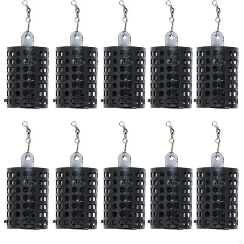 10Pcs Basket Trap Lure Holder Fishing Lure Cage Fishing Tackle Feeders Cage