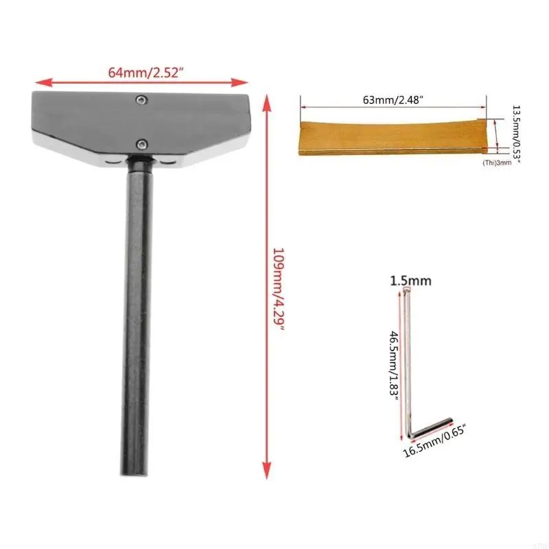Fretboard Press Caul and Radian Fret Inserts with Wrench Luthiers Repair Tool