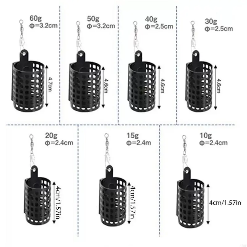 10Pcs Basket Trap Lure Holder Fishing Lure Cage Fishing Tackle Feeders Cage