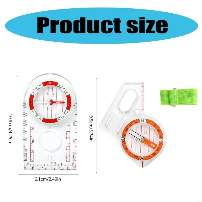 Multifunctional Ruler for Map Reading Backpacking Camping Orienteering Thumb Survival Navigation