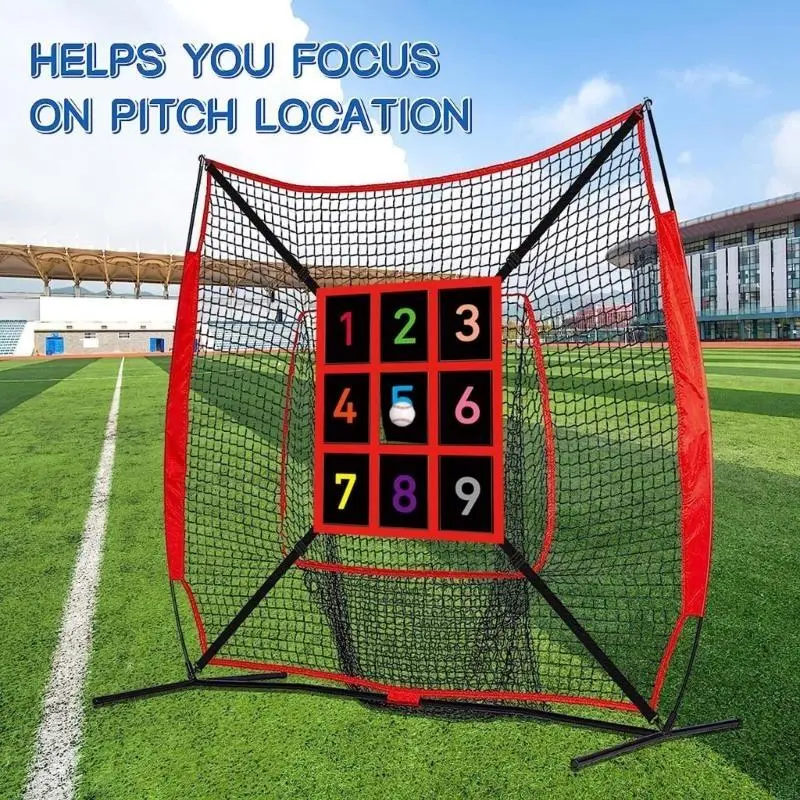 Baseball Net, Numbered Pitching Softball Targets Practice Throwing and Hitting