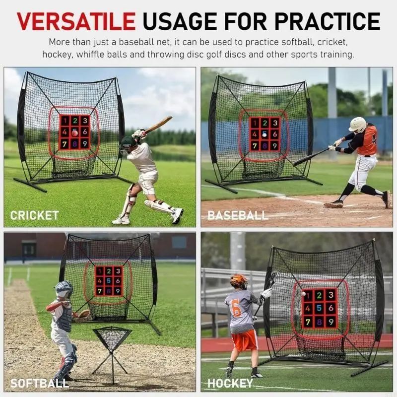 Baseball Net, Numbered Pitching Softball Targets Practice Throwing and Hitting