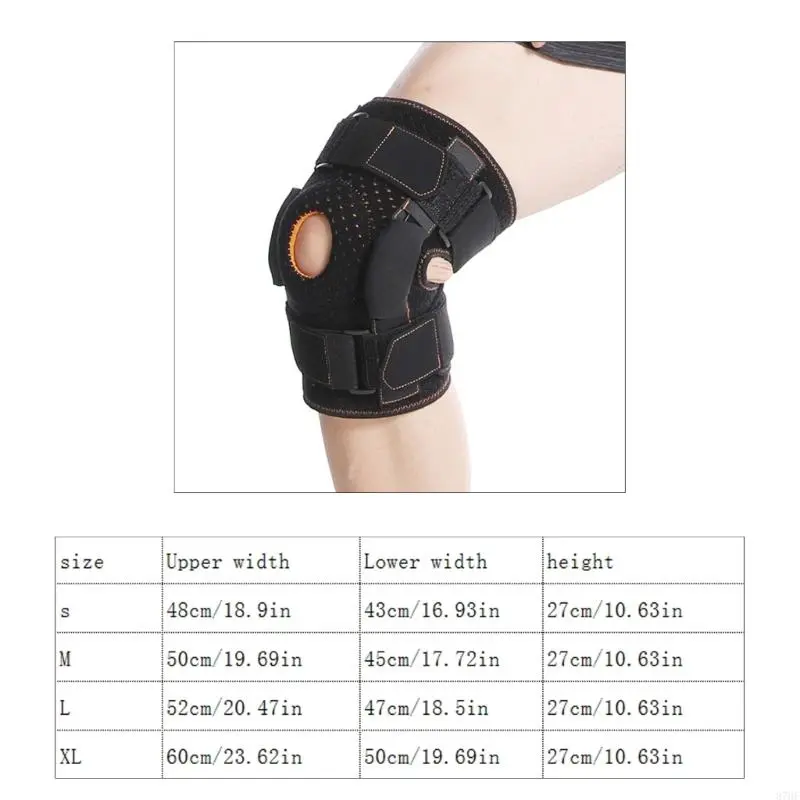 Hinged Knee Brace Open Patella Support Wrap Adjustable Knee Support with Side Stabilizers for Men Women Injury Recovery