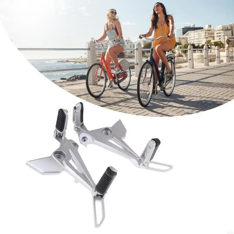 2Pcs Motorcycle Metal Foot Pedal Left Right Side Footrest Footpegs Pedals