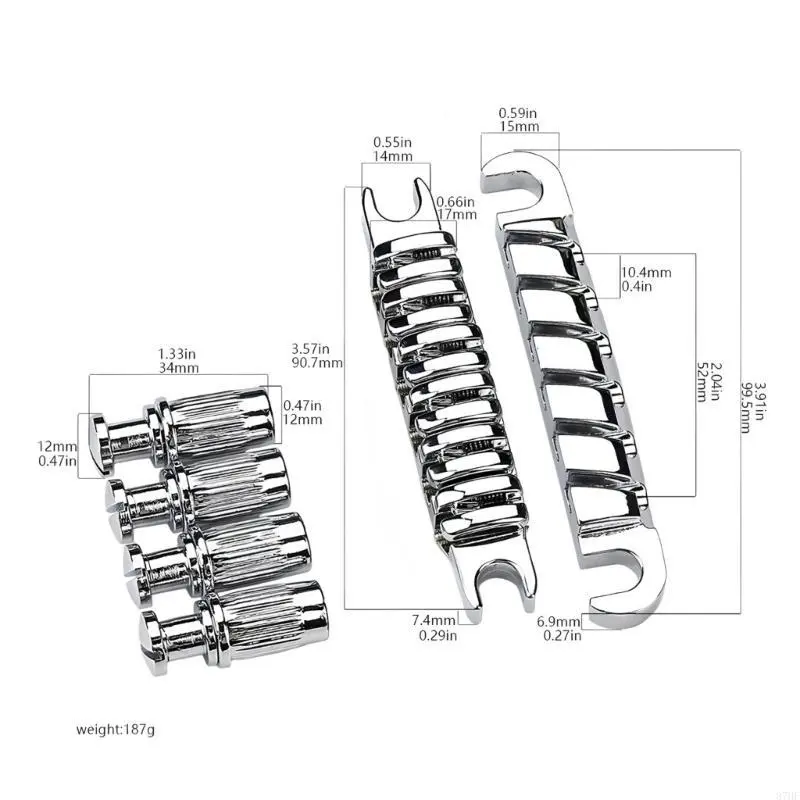 6 String Electric Guitar Bridge Top Hanging String Individual Saddles Guitar Bridge Tailpiece Guitar Accessories