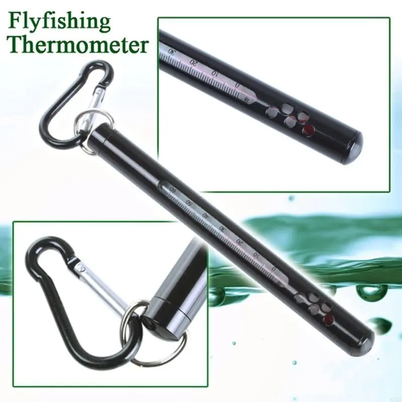 Fly Fishing Thermometer Outdoor Metal Water Stream Temperature Measurement Tool