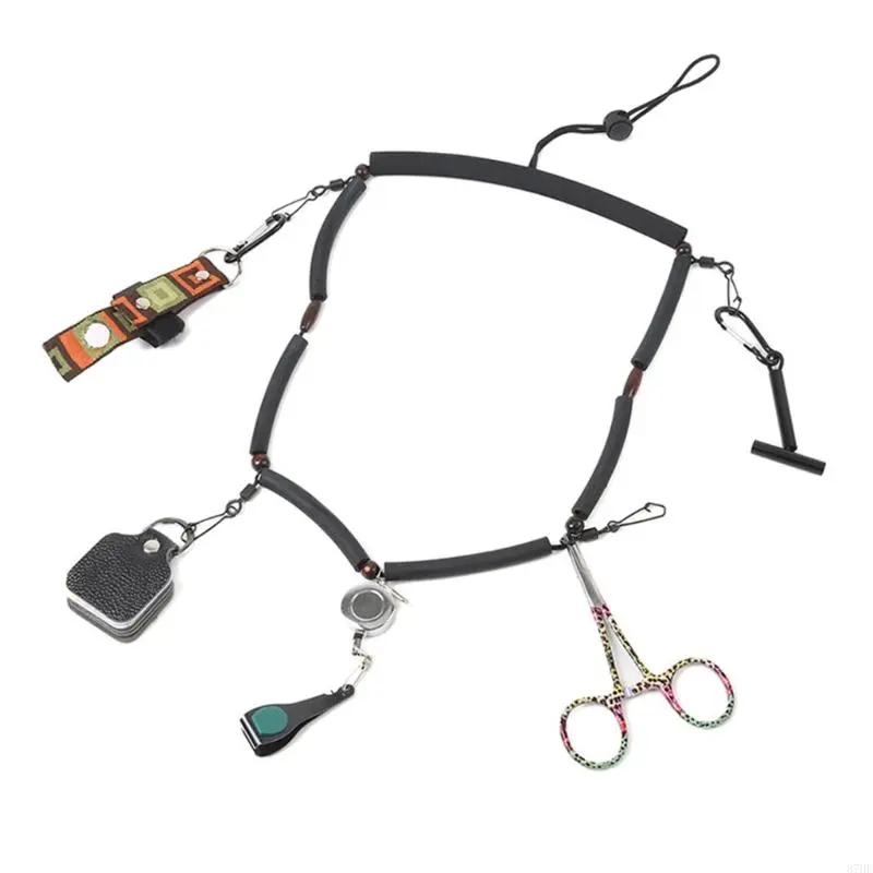 Fly Fishing Lanyard Necklace with Clip Multifunction Tool Holder Lanyard Fishing Gear Equipment Fly Fishing Accessory