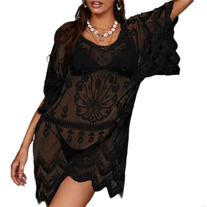 Stylish Women Beach Cover Up See Through Sheer Bathing Suit Coverup Light Weight Comfortable Swimsuit Cover Up for Beach