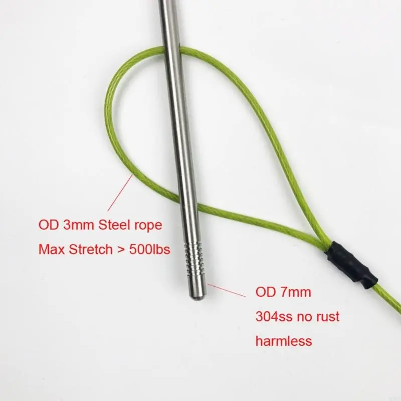 Fish Stringer with Carabiner and Stainless Steel Cable Stringer Fish Holder for Diving Quick Handspear