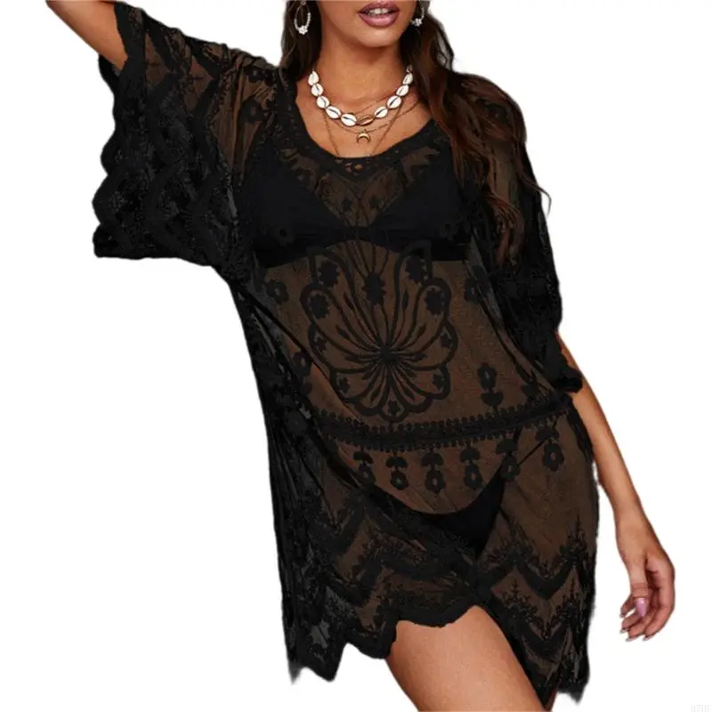 Stylish Women Beach Cover Up See Through Sheer Bathing Suit Coverup Light Weight Comfortable Swimsuit Cover Up for Beach