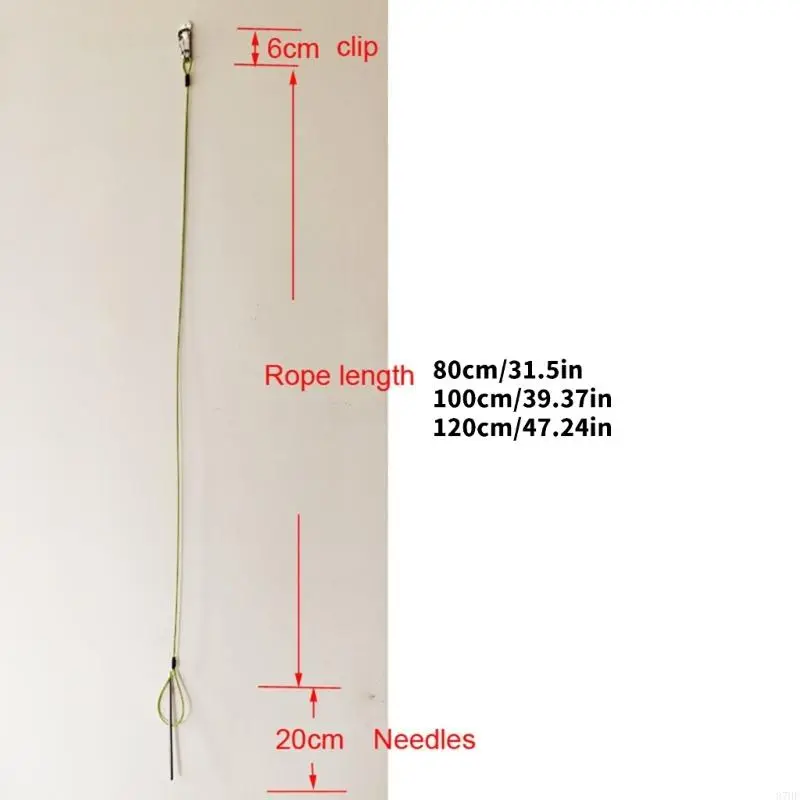 Fish Stringer with Carabiner and Stainless Steel Cable Stringer Fish Holder for Diving Quick Handspear