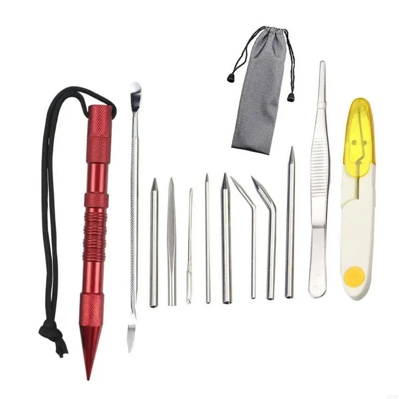 12pcsParacord FID Knotter Tools Set Adjustable Length Smoothing Braiding Knotter