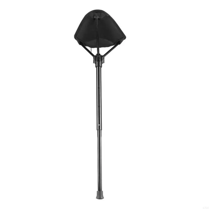Adjustable Telescopic Folding Stool Portable Single Leg High Chair Tall Slacker Chair for Outdoor Camping Walking Hiking