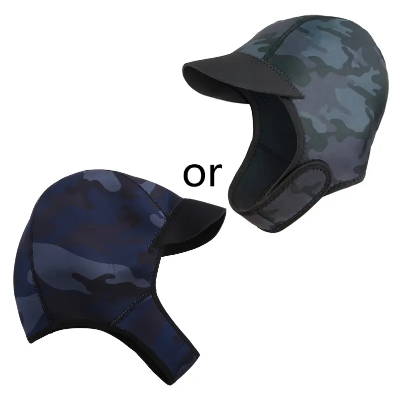 2MM Neoprene Scuba Surf Swim Cap with Chin Strap Adjustable Quick-Drying Diving Hood Sun Hat for Swimming Kayaking Snorkeling