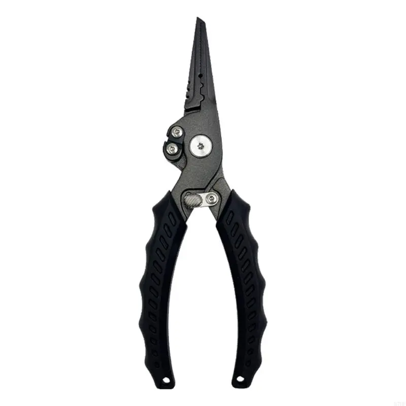 Multifunctional Stainless Pliers with Safety Lock Braided Fishing Line Cutter Rings Openers Hook Remover Fishing Plier