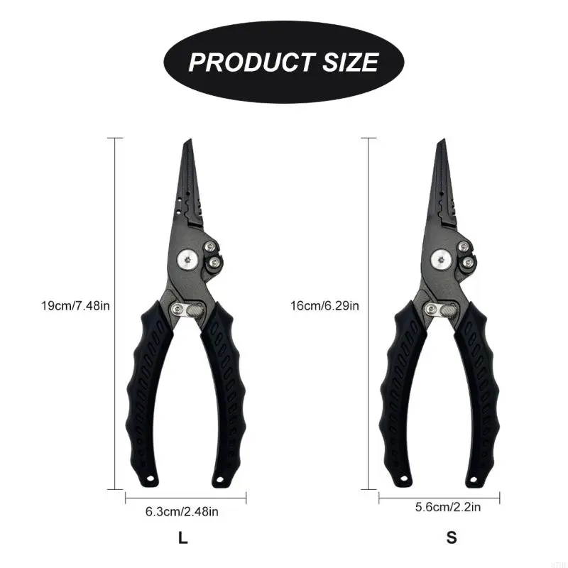 Multifunctional Stainless Pliers with Safety Lock Braided Fishing Line Cutter Rings Openers Hook Remover Fishing Plier