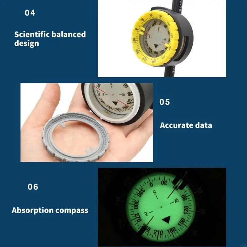 Underwater Compasses Diving Glowing Compasses Pipe Clamp Dive Compasses Diving Compasses Watertight Diving Compasses
